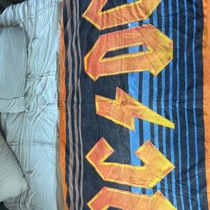 AC/DC Black Towel with Red and Yellow Accents Vintage with Some Wear for Age